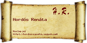 Hordós Renáta névjegykártya